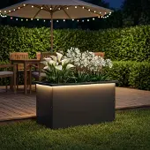 vidaXL Tuinplantenbak met led Zwart 40 x 80 x 40 cm Staal