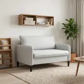 vidaXL XL fauteuil Lichtgrijs fluweel