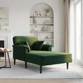 vidaXL Chaise longue Donkergroen fluweel