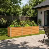 vidaXL Verhoogde Tuinbak Naturel 240 x 40 x 55 cm koudgewalst staal