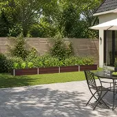 vidaXL Verhoogde Tuinbak Bruin 320 x 40 x 24 cm koudgewalst staal