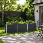 vidaXL Verhoogde Tuinbak Antracietkleurig 240 x 40 x 55 cm