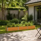 vidaXL Verhoogde Tuinbak Naturel 240 x 40 x 24 cm koudgewalst staal