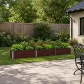 vidaXL Verhoogde Tuinbak Bruin 240 x 40 x 24 cm koudgewalst staal