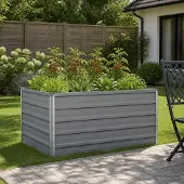 vidaXL Verhoogde Tuinbak Grijs 100 x 80 x 55 cm koudgewalst staal