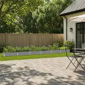 vidaXL Verhoogde Tuinbak Grijs 600 x 40 x 24 cm koudgewalst staal