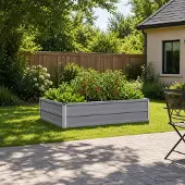 vidaXL Verhoogde Tuinbak Grijs 100 x 80 x 24 cm koudgewalst staal