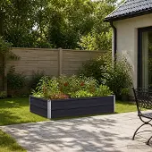 vidaXL Verhoogde Tuinbak Antracietkleurig 100 x 80 x 24 cm