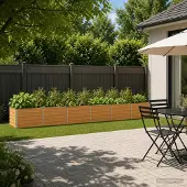 vidaXL Verhoogde Tuinbak Naturel 480 x 80 x 55 cm koudgewalst staal