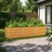 vidaXL Verhoogde Tuinbak Naturel 240 x 80 x 55 cm koudgewalst staal