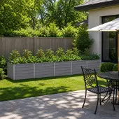 vidaXL Verhoogde Tuinbak Grijs 400 x 80 x 55 cm koudgewalst staal
