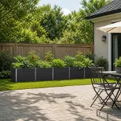 vidaXL Verhoogde Tuinbak Antracietkleurig 400 x 80 x 55 cm