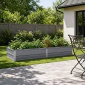 vidaXL Verhoogde Tuinbak Grijs 160 x 80 x 24 cm koudgewalst staal