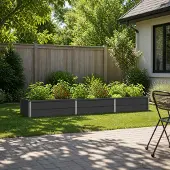 vidaXL Verhoogde Tuinbak Antracietkleurig 240 x 80 x 24 cm