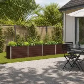 vidaXL Verhoogde Tuinbak Bruin 320 x 80 x 55 cm koudgewalst staal