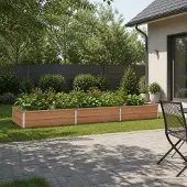 vidaXL Verhoogde Tuinbak Houten Bruin 240 x 80 x 24 cm