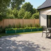 vidaXL Verhoogde Tuinbak Groen 400 x 80 x 24 cm koudgewalst staal