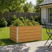 vidaXL Verhoogde Tuinbak Naturel 100 x 80 x 55 cm koudgewalst staal
