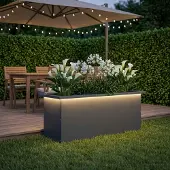 vidaXL Tuinplantenbak met led Antraciet 30 x 80 x 30 cm Staal