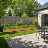 vidaXL Verhoogde Tuinbak Naturel 480 x 80 x 24 cm koudgewalst staal