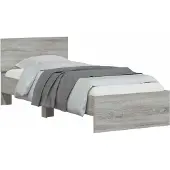 vidaXL Bedframe met Hoofdbord Grijs Sonoma 80 x 200 cm Bewerkt hout