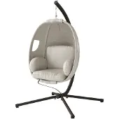 Outsunny hangstoel met frame, inklapbaar. Hangmand met dikke zitkussen