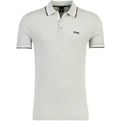 HUGO BOSS Poloshirt Boss Green Paddy korte mouw lichtgrijs gemeleerd