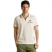 Aeronautica Poloshirt Militaire wit v-hals normale fit
