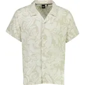 BOSS Overhemd BOSS Black beige Beach lijn bladeren print wijde fit