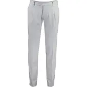 Alberto Pantalon flatfront grijs wol slim fit