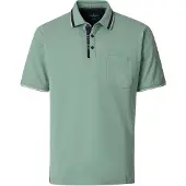 Casa Moda groene polo met zwarte omlijning korte mouw