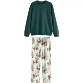 Next Pyjama lang crème / geel / donkergroen / rood
