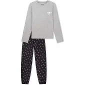 Schiesser Nachtkledij ' Nightwear ' donkerblauw / grijs gemêleerd