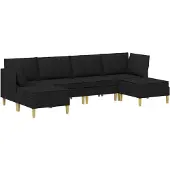 vidaXL Modulaire bankset met opslag 6 st Zwart Stof