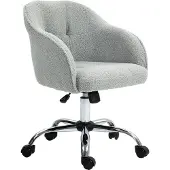 HOMCOM Bureaustoel Polyester, Kunstleer 56L x 61B x 76-86H cm Grijs