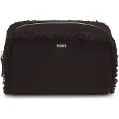 BOSS Pouch van imitatiesuède met goudkleurige logoletters