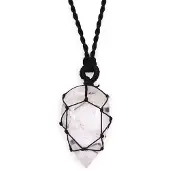 Ancient Wisdom Geregen edelsteen traandruppel hanger - Bergkwarts