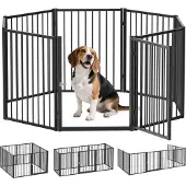 PawHut Huisdieren Speelren Staal 240L x 120B x 76H cm Zwart