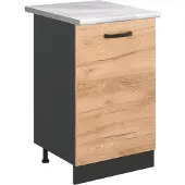 Vicco Keukenonderkast R-Line Goudkleurig Eiken/Antraciet 50 cm marmer werkblad, Model 70290