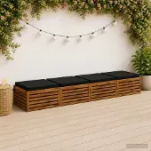 vidaXL Zitkussens SOEST 4 st 100% Polyester Zwart 80 x 80 x 7 cm