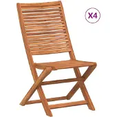 vidaXL Klapstoelen, 4 stuks, massief acaciahout