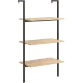 vidaXL Ladderrek met 3 schappen 64x35x120,5 cm lichtbruin en zwart
