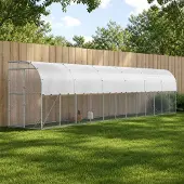 vidaXL Kippenhok Tegen de Muur zilver 600 x 150 x 215 cm