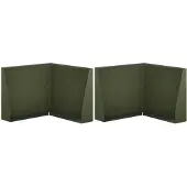 vidaXL Steunmuur, 2 stuks, 50 x 50 x 30 cm, staal, olijgroen