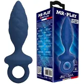 Mr play - TEXTURED ANAL PLUG WITH RING BLUE L
