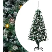 vidaXL Kunstkerstboom Groen 150 cm PVC en Staal en Kunststof