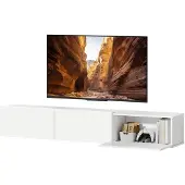 HOMCOM TV-kast, wandmontage, 180 cm, geschikt voor televisies tot 82 inch, wit