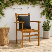 vidaXL Rugkussen PUTTEN 4 st 100% Polyester Zwart 40 x 40 x 15 cm