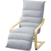 HOMCOM -Lounge-Sessel-Polyester, Birkenlaminat-93-114L x 67B x 105H cm-Hellgrau