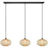 Lucide THULINE - Hanglamp - 3xE27 - Lichte houtlook - Essential - Japandi